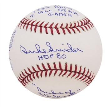 Duke Snider Signed 15 Stat Inscription Baseball (Beckett)